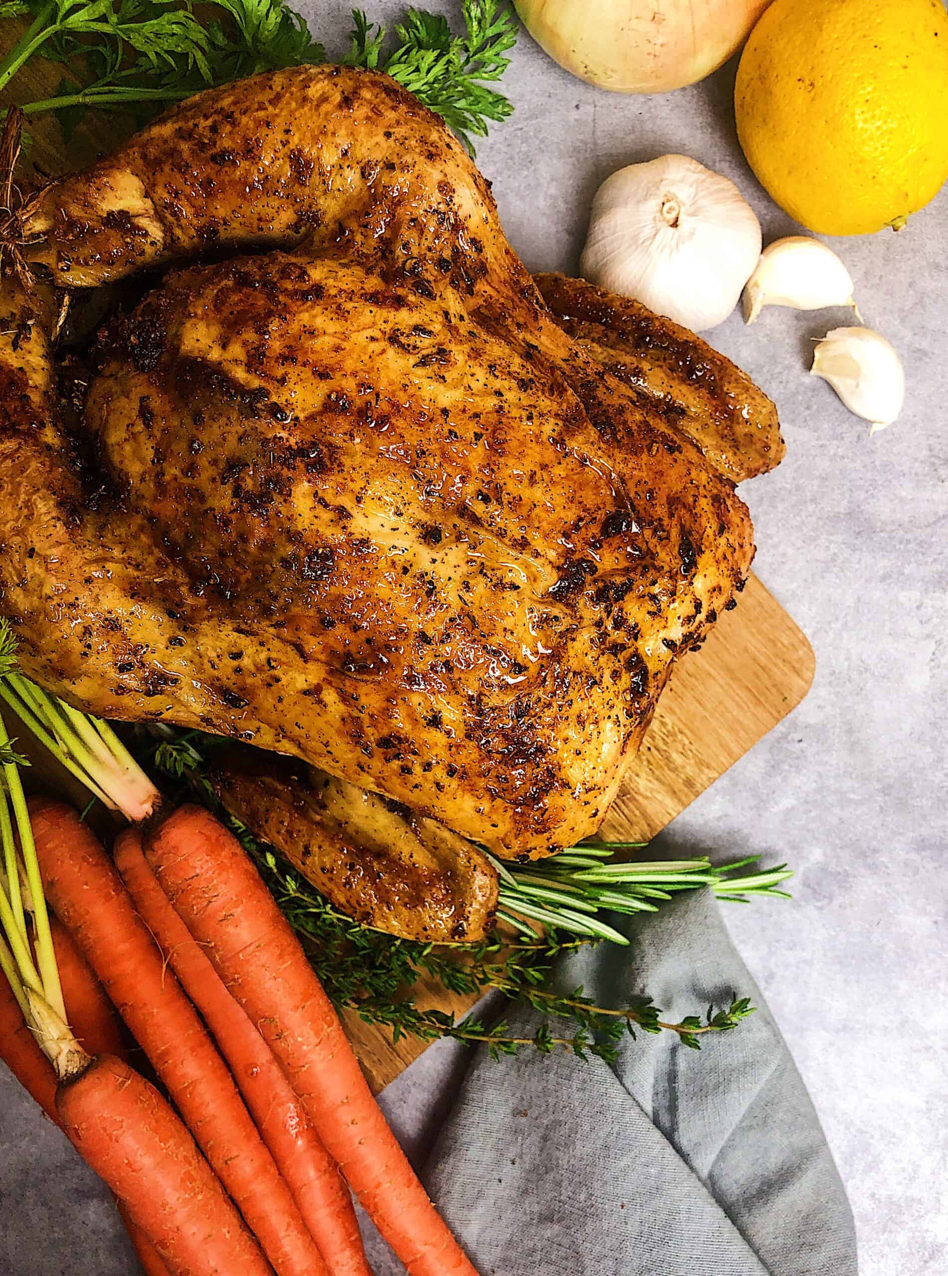 lemon-herb-roast-chicken-recipe-image lemon herb roast chicken overhead